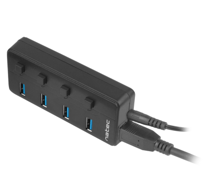 Hub USB NATEC HUB USB 3.0 MANTIS 2 4-PORTY Z WŁĄCZNIKIEM+ZASILACZ NHU-1557
